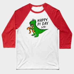 Happy Pi Day Dinosaur T-Rex Pizza Funny Baseball T-Shirt